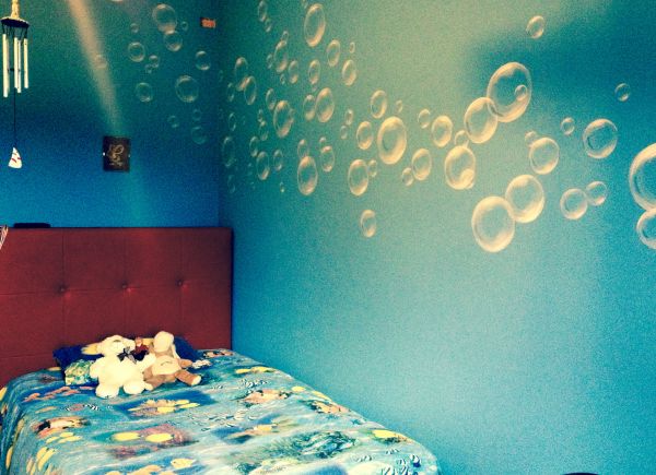 Decorazione camera bambino con bolle di sapone
